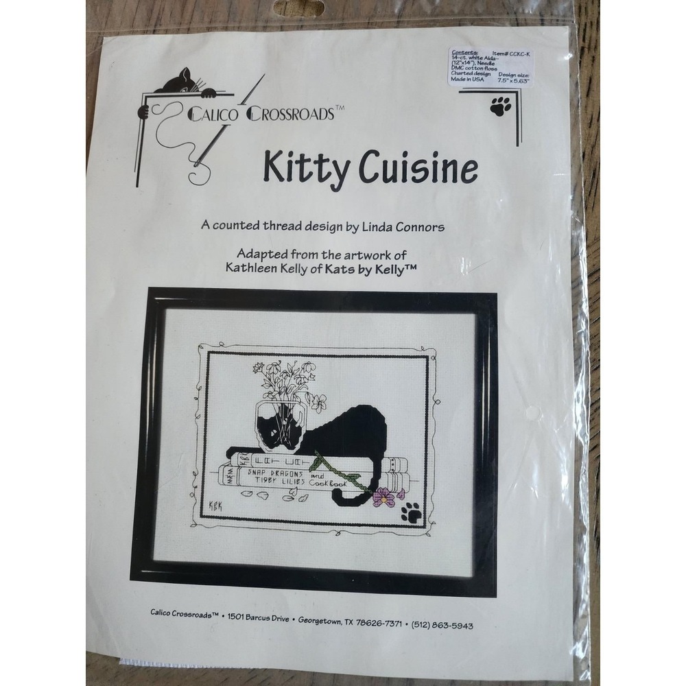 Calico Crossroads Counted Cross Stitch Kats Kit Sealed Cats New Kitty Cuisine